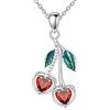 Vadmans Collana in argento Sterling con ciondolo a forma di ciliegia, con zirconia cubica, regalo per donne e uomini