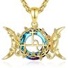 CELESTIA Ciondolo Sigillo di Lilith Collana Dea della Luna Gioielli Wicca Argento 925 Oro Strega Stregoneria Amuleto di Protezione Donna con Catena Acciaio Inossidabile Regalo Esoterismo