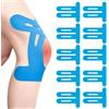 Leikedun 10 Pezzi PreCut Nastro Kinesiologico, Tape Kinesiologico Muscolare, Kinesio Tape Nastro Kinesiologico Sportivo per i Muscoli per Il Ginocchio, Articolazioni, Supporto Muscolare Blu