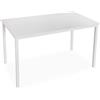 VERSA Amaia Tavolo da Pranzo per Cucina, terrazzo, Giardino o Sala da Pranzo, Misure (A x L x l) 76 x 80 x 140 cm, Legno e Metallo, Colore Bianco