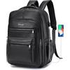 SPAHER Zaino Pelle da Viaggio Aereo Bagaglio a Mano 40x30x20 Wizzair Zaino Porta PC 15,6 Pollici Zaino Scuola Università Lavoro Ufficio Impermeabile Travel Backpack Cabin Bag