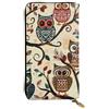 JTNWEC Portafoglio da donna in pelle - gufo su rami di albero stampe portamonete porta carte di viaggio borsa con cerniera borsa per telefono cellulare, nero, taglia unica, moderno, Nero, One Size,