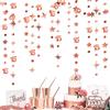 pinkblume Decorazioni per il 15° compleanno in oro rosa, numero 15, cerchio a pois, ghirlanda metallica da appendere, striscione per ragazze e ragazzi, quindici anni, compleanno, 15° anniversario, forniture per