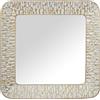 DRW Specchio da parete quadrato in metallo dorato e bianco 80x6x80cm