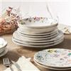 GENEVIEVE LETHU Geneviève Lethu 545866 - Servizio da tavola in gres, 18 pezzi, per 6 persone, piatti piani, piatti fondi, piatti da dessert della collezione A Travers Champs, decorazione floreale multicolore