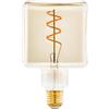 EGLO Lampadina LED E27, dimmerabile, decorazione vintage, a spirale, colore nero, trasparente, 4 Watt, 50 lumen, bianco caldo, 1700 Kelvin, lampadina decorativa a LED cubo, Ø 9,5 cm