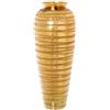 DRW Vaso da pavimento in ceramica dorato 30 x 30 x 80 cm