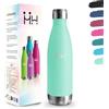 Motswedi Borraccia Termica, 500 ml Senza BPA, Borraccia, Isolamento Sottovuoto a Doppia Parete, Borraccia Acciaio Inox, 18/8 Acciaio Inossidabile, Bottiglia Termica per Scuola, Viaggi, Campeggio - Blu-Verde
