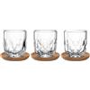 LEONARDO HOME GOCCE Bicchieri da caffè - Set da 6 pezzi - 220 ml - 3 sottobicchieri in sughero - 3 tazze da caffè - bicchieri da cappuccino per portafiltro - lavabile in lavastoviglie - con struttura