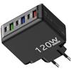 Generico Adattatore da parete USB C, caricabatterie da parete per telefoni cellulari - Stazione di ricarica USB da 120 W - Hub blocco caricabatterie a ricarica rapida, cubo blocco di ricarica multiporta con 3