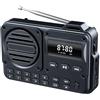 ReachMall Piccole radio portatili AM FM, radio digitale DAB FM ricaricabile, 1200 mAh, radio portatile a batteria e alimentazione a rete (nero)