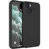 Mixroom - Cover Custodia Case per iPhone 15 Protezione Copre Fotocamera in Silicone TPU Opaco Morbido con Bordi Piatti Nero