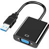Azuxreza Adattatore da USB a VGA, convertitore da USB 3.0/2.0 a VGA, convertitore video HD 1080P per PC, laptop HDTV compatibile con Windows XP/7/8/8.1/10(NOT per Vista, Linux, Chrome)