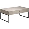 trendteam smart living - Sao Paulo - Tavolino da salotto - Beige/Evoke - Tavolino largo con cassetto (chiusura morbida) - 110 x 45 x 68 cm - Maniglie e piedini in metallo