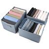 Sofore Organizer per Cassetti, Set di 3 Armadio Divisori Pieghevole Scatole Portaoggetti Organizzator per Pantaloni, Camicie, Maglioni, Leggings, Jeans Scatola,T-Shirt Pantaloni Camicia(Blu)