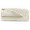 DecoKing Coperta Plaid Pile 220 x 240 cm per Letto Matrimoniale Calda Accogliente e Spessa in Morbido Velluto Per Letto Divano Sedia Tutte le Stagioni Crema Mic