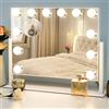 Sucedey Specchio da Trucco, Hollywood con 12 Lampadine, 3 Modalità Colore, Luminosità Regolabile, Controllo Touch, Specchio Zoom 10X Staccabile, Rotazione 360° (Bianco)