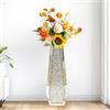 Artloge Vaso Vetro Diamanti Alto 68cm: Vaso Decorativo da interno Grande a Specchio Vaso fiori Cristallo Argento Stretto e Lungo Vaso da Terra Moderno Design Decorazione casa