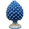 sicilia bedda - Pigna Siciliana con Piede Decorato - Modello Maioliche - Ceramica di Caltagirone (Altezza 25 x 15, Blu Antico)