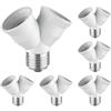 ledscom.de 6 pezzi base E27, adattatore splitter a 2 vie, bianco
