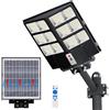 JAYNLT 800W Lampione Solare Led Esterno, 6500K Faro Stradale con Pannello Solari, IP67 Impermeabile Luci Solari di Sicurezza, Lampioni Stradale con Sensore Movimento per Sentieri, Vialetti, Giardino