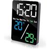 Lafocuse Sveglia Digitale da Comodino 5.7 LED Display, Orologio da Tavolo con Carica USB, Temperatura, Datario, 2 Allarme, Luminosità Regolabile, Snooze, Orologio Digitale per Camera da Letto Casa