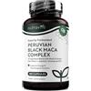 Nutravita Complesso di Maca Nero con Zinco Vitamina B12 Ginseng Fieno greco Vitamina B6 L Arginina - Metabolismo Energetico, Funzione Psicologica Normale (EFSA) 180 Capsule per 6 Mesi - Nutravita