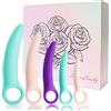 Girlove Dilatatori per Pavimento Pelvico Donna,Allenatore Muscolare Progressivo,Esercizi per Controllo Della Vescica e Pavimento Pelvico con 5 Pezzi a Colori Pastello, Design Curvo ad Anello e Scatola Regalo