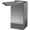 EBB Piedino per mobili Capri 50 x 50 mm, altezza 100 mm, altezza 100 mm, altezza regolabile 10 mm, effetto acciaio inossidabile in alluminio