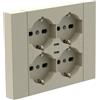 Electraline 22127 Multipresa da incasso Quadra 4 Posti Universali P40 + 2 USB-C, compatibile con tutte le scatole da incasso 3 posti (muratura o cartongesso)