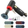 Anesty Smerigliatrice Angolare Pneumatica Kit, Mini Smerigliatrice Pneumatico con 20pcs 2 pollici Dischi Abrasivi per Macinazione Levigatura - 2000rpm Smerigliatrice ad Aria Compressa Set