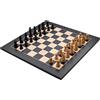 Engelhart - 170492 - Scacchiera in Legno di Acero 50x50 cm con Figure di Scacchi (50 cm, Nero)