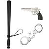 Wilhelm Sell COM-FOUR® Set di accessori per costumi in 3 pezzi Polizia - vestiti e accessori ideali per carnevale, Halloween, compleanno o feste a tema