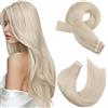 Moresoo Extension Biadesive Capelli Veri 60cm Invisibile #60 50g 20pz | Look Sofisticato, Applicazione Rapida, Qualità Remy, Aspetto Naturale, Look Elegante