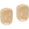 Housoutil Paralume In Bambù Intrecciato Paralume In Rattan Di Vimini Di Bambù 2 Pezzi Paralume Rustico Per Lampada A Sospensione Lampada Da Tavolo Lampada Da Lampada Da Parete Piccola