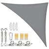 Sunal Tenda parasole triangolare, 3 x 3 x 4,3 m, con set di fissaggio, in poliestere PES, impermeabile, con corde di fissaggio, per protezione solare su balconi, giardini e terrazze, grigio