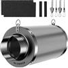 HG Power Filtro a Carbone Attivo 100mm, Lunghezza 300mm - Carbone Attivo Vergine Australiano 38mm, Controllo degli odori per Grow Box, idroponica & Ventilatore da Condotto, con 2 Pre-filtri