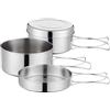 SUNOYA Pentole da Campeggio, Pentola da Campeggio in Acciaio Inox, 4 Pezzi Set Stoviglie Campeggio in Acciaio Inox, Pentola da Campeggio in Acciaio Inossidabile per Picnic, Campeggio, Trekking