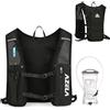 Azarxis Zaino da Corsa 7L Ultra Leggero Zaino Idratazione con Strisce Riflettenti, Rete Traspirante per Running, Maratona, Ciclismo - Uomo/Donna (Nero + Sacca Acqua 1,5 Litri)