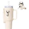 Marjoramy Borsa Porta Bottiglia d'Acqua per Stanley Cup da 40oz, Porta Borraccia con Scomparto,Tracolla Regolabile E Moschettone,Borsa Porta Borraccia per Escursioni Viaggi Campeggio (Beige)