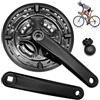 PORFOYO Guarnitura per Mountain Bike da 170 mm, 6/7/8-Fach Guarnitura per Bicicletta, Pedivella Bici, Guarnitura Corona Bicicletta con 24/34/42T, Lega di Alluminio, per MTB Mountain Bike