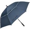 G4Free Ombrello da golf con apertura automatica, extra large, a doppia cupola, ventilato, impermeabile, antivento, con striscia riflettente (blu 02, 119,4 cm)