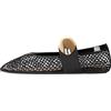 HiGropcore Ballerine da donna in rete, 2024 nuove ballerine a rete con fibbia, scarpe sexy Mary Jane comode scarpe da abito slip-on mocassini, Nero 2, 37.5 EU