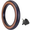 MADICKS COPERTONE 20 X 4.0 + CAMERA D'ARIA X FAT BIKE E-BIKE GOMMA 20'' PNEUMATICO TASSELLATO MTB BICI ELETTRICA NERO/PARA RIGIDO 20X4.0 (100-406) FASCIA MARRONE