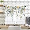 Miyotaa Tende da cucina in stile rustico con eucalipto, 2 pannelli, 27,5 x 39 cm (larghezza x altezza), con tasca per asta, pianta rustica, margherita, lavanda, fiori botanici, decorazioni