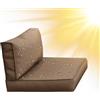SYLC Impermeabile Federe Per Cuscino Divano Copricuscini Per Giardino Rattan Per Esterni E Patio, Coperte Del Cuscino Con Cerniera Per L/angolo (1 pz 65×33×10 cm,Camel)