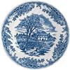 H&H Earthenware The Brook Blue Piatto Frutta, 20 cm, Ceramica, Bianco/Blu