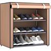 Youding Scarpiera, scarpiera in tessuto non tessuto a 4 livelli, scarpiera pieghevole può contenere fino a 9 paia, scarpiera in metallo con copertura antipolvere, organizer per scarpe per corridoio, camera da