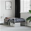 Capwee Letto Singolo 80x200 Letto Singolo in Metallo Giroletto Singolo Struttura Letto Singolo Giroletto Singolo con testata-Bianco-80 x 200 cmcon testiera e pediera