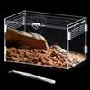 Behogan Terrario acrilico 20 x 12 x 12 cm - Mini mangiatoia trasparente per lumache, rettili, rane cornute, lucertole, serpenti - Contenitore per terrari per insetti